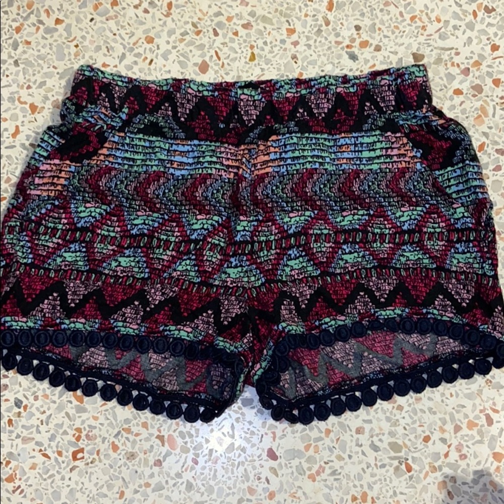 patterned flowy shorts